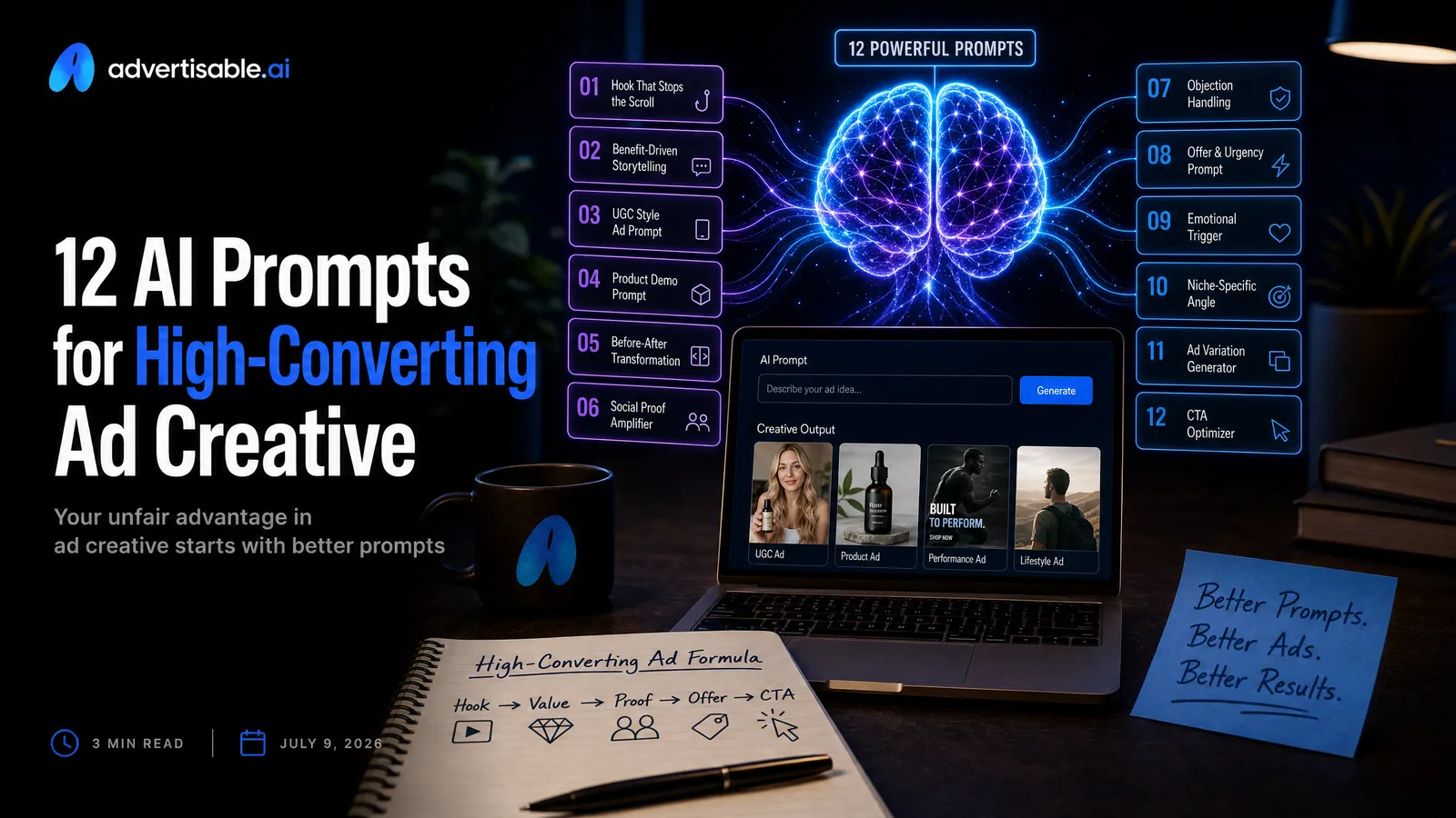 12 AI Prompts for High-Converting Ad Creative