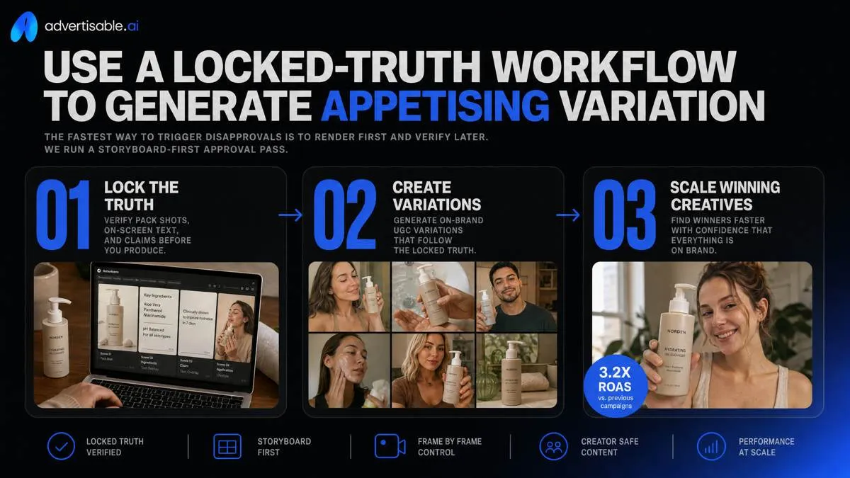 Use a locked-truth workflow to generate appetising variations fast