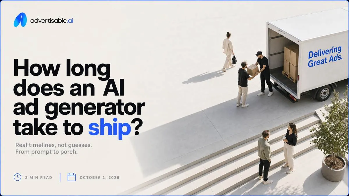 How long does an AI ad generator take to ship?