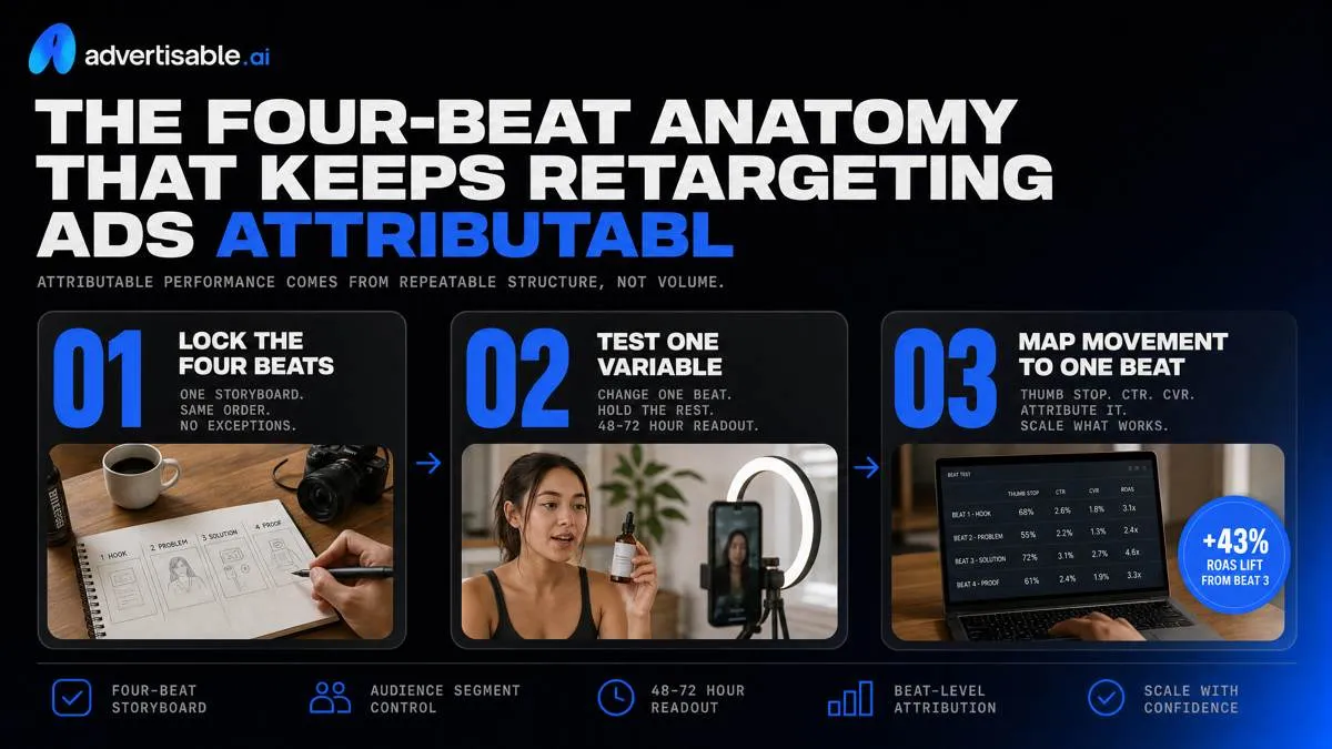 The four-beat anatomy that keeps retargeting ads attributable