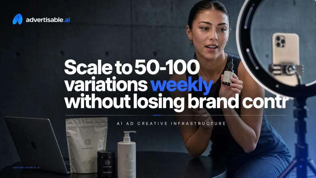 Scale to 50-100 variations weekly without losing brand control