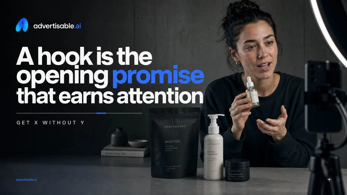 A hook is the opening promise that earns attention
