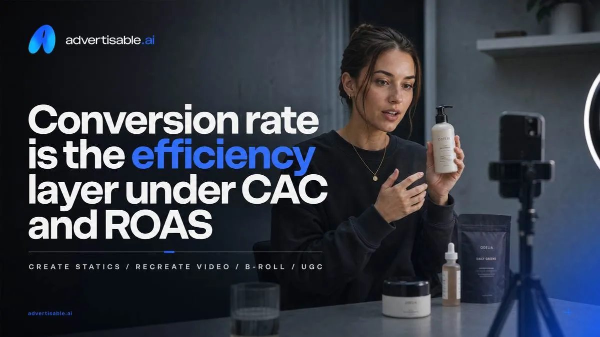 Conversion rate is the efficiency layer under CAC and ROAS